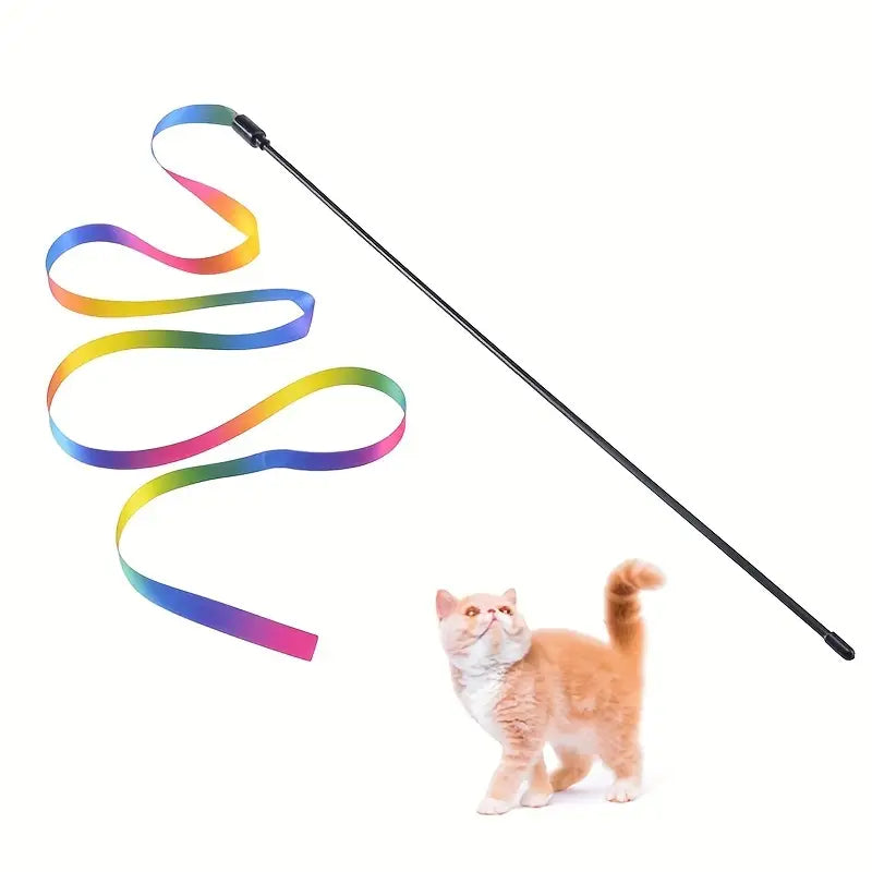 Baguette avec Ruban Arc-en-Ciel pour Petits Animaux – Jouet Interactif pour Stimuler et Amuser