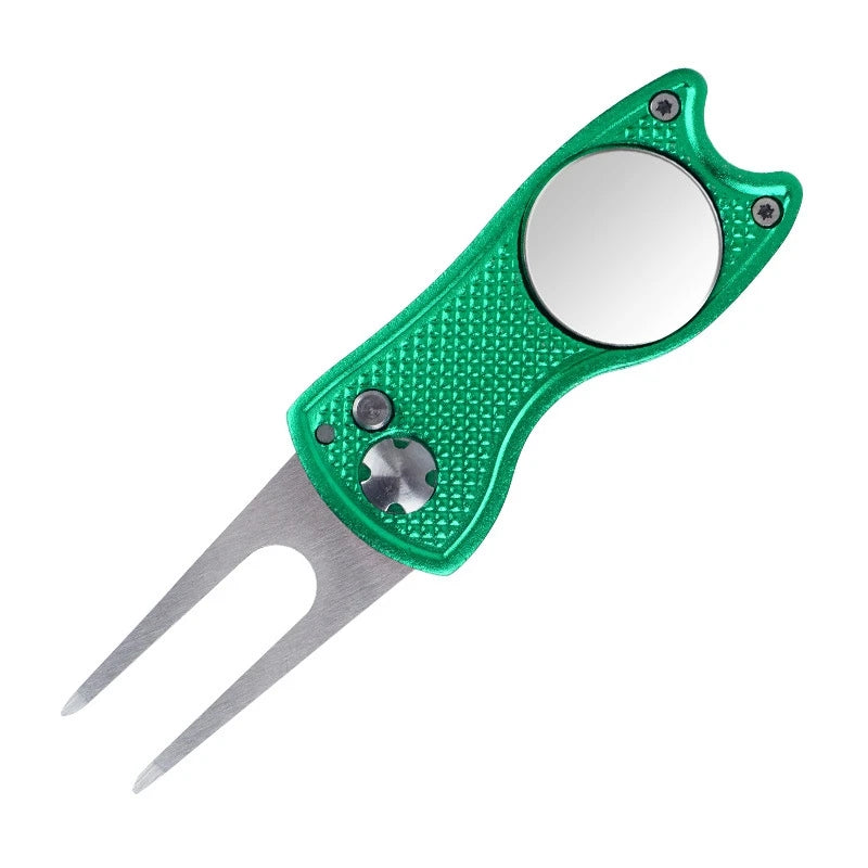 Fourchette de Golf Rétractable avec Marqueur Aimanté – Outil Divot 2-en-1 pour Réparer le Green