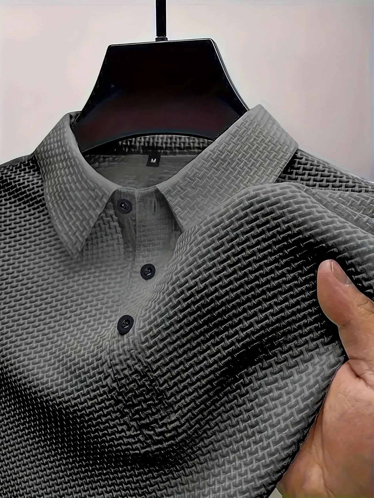 Polo de Golf Homme Respirant – Tissu Texturé avec Col à Boutons