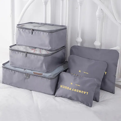 Set de 6 Organisateurs de Valise – Poches de Rangement pour Vêtements et Accessoires de Voyage