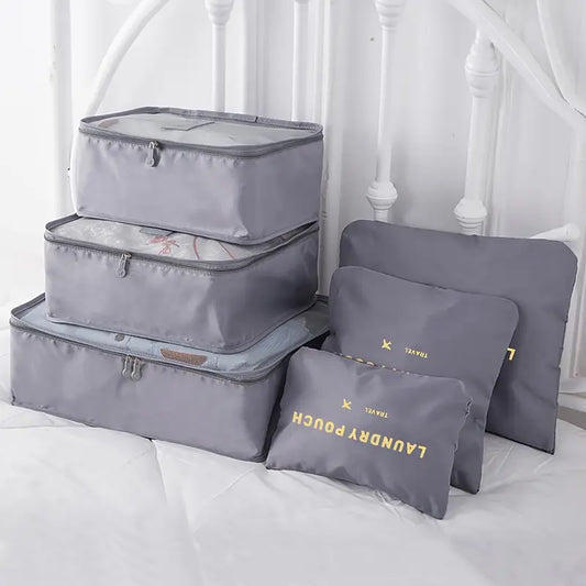Set de 6 Organisateurs de Valise – Poches de Rangement pour Vêtements et Accessoires de Voyage