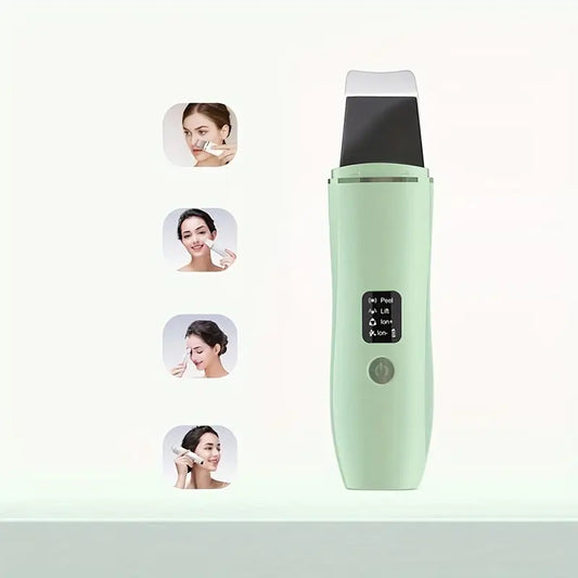 Spatule Ultrason Visage – Nettoyeur de Peau Rechargeable 4 Modes (Peel, Lift, Ion+), Soin Profond & Anti-Imperfections