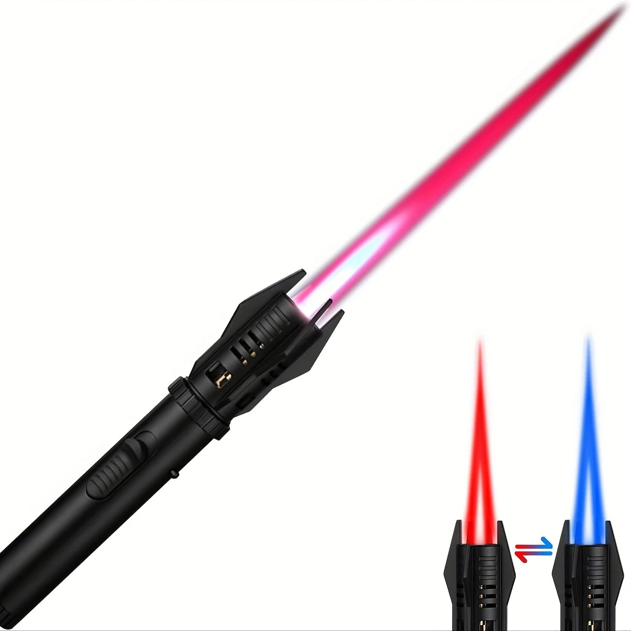 Lampe Torche Laser Haute Puissance – Éclairage LED Multifonction Rouge/Bleu pour Camping, Survie et Autodéfense