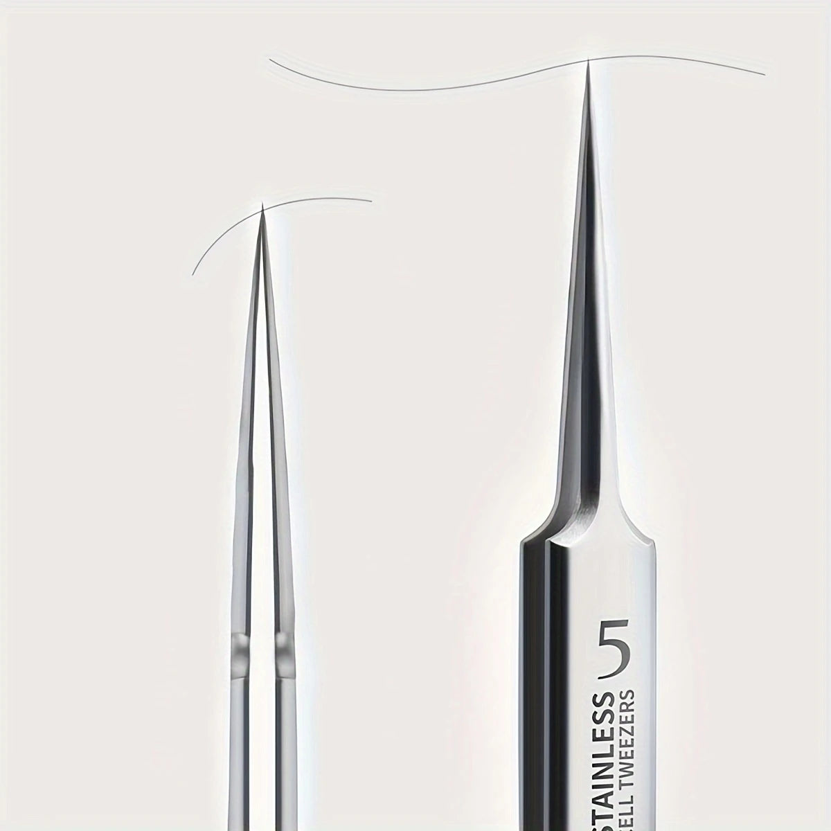Pince à Épiler Inox Précision + Tire-Comédons – Outils Professionnels pour Soins du Visage, Acné et Cils