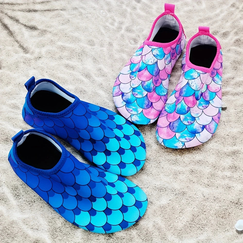 Chaussures Aquatiques Enfant Motif Écailles – Antidérapantes et Ultra Légères