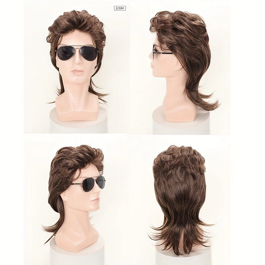Perruque Homme Style Mullet – Look Vintage Années 80 Rock & Déguisement Détenteur de Style