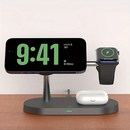Station de Charge Sans Fil 3 en 1 – Chargeur Multifonction pour iPhone, Apple Watch et AirPods, coloris Noir