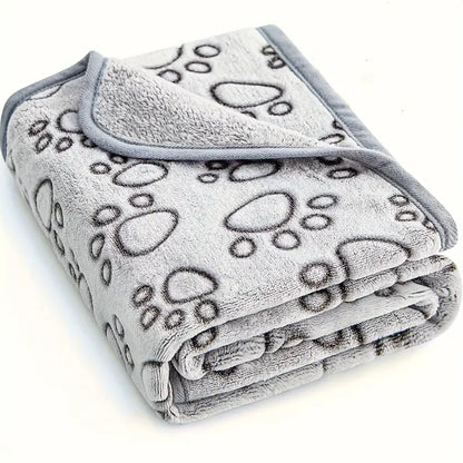 Couverture Douce pour Animaux – Plaid Polaire Gris à Motif Pattes, Confort et Chaleur | Autres accessoires animaux