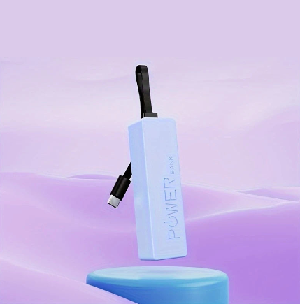 Power Bank Compact avec Câble de Charge Intégré – Chargement Instantané et Pratique