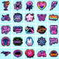 Autocollants Néon Ado – Stickers Colorés Love, Musique & Galaxy pour Ordinateur Portable et Tablette