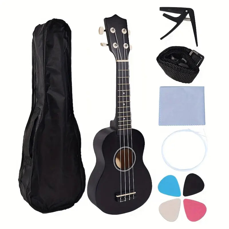 Ukulélé Soprano 21'' – Kit Complet Débutant avec Housse, Capo et Accessoires