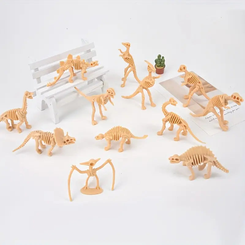 Mini Squelettes de Dinosaures en Plastique – Modèles 3D Éducatifs pour Projets et Décoration