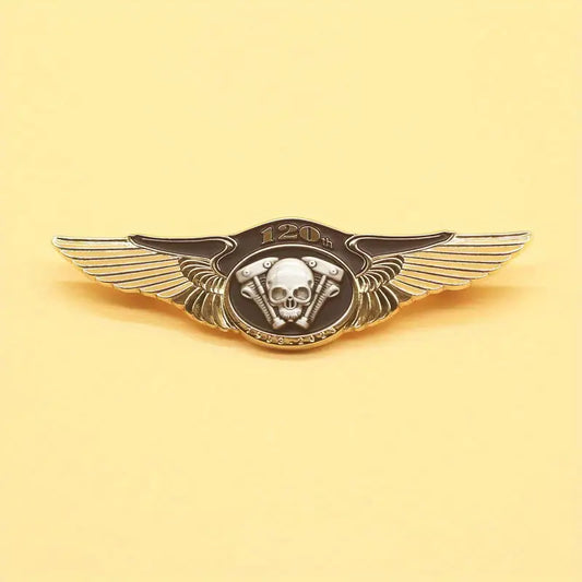 ins moto biker ailé crâne vintage – Broche métallique 120th anniversaire