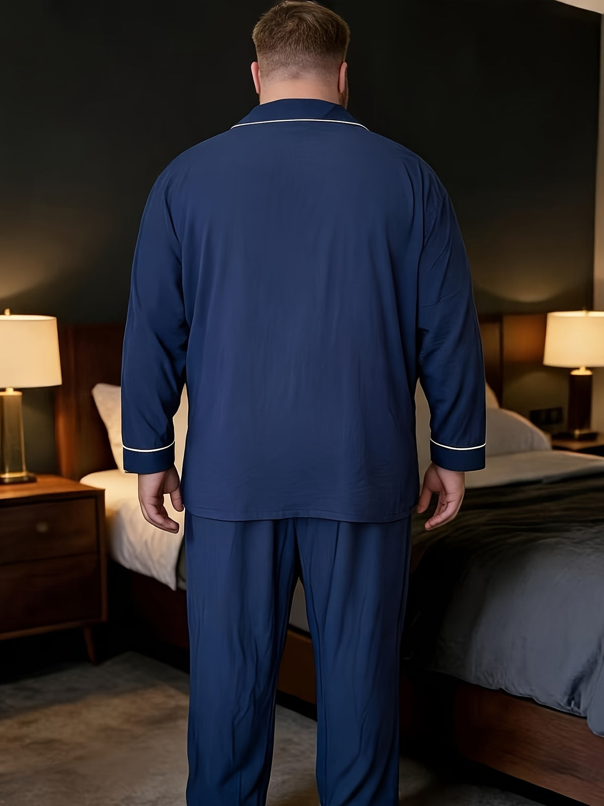 Nouvel ensemble de pyjama pour homme grande taille avec manches
