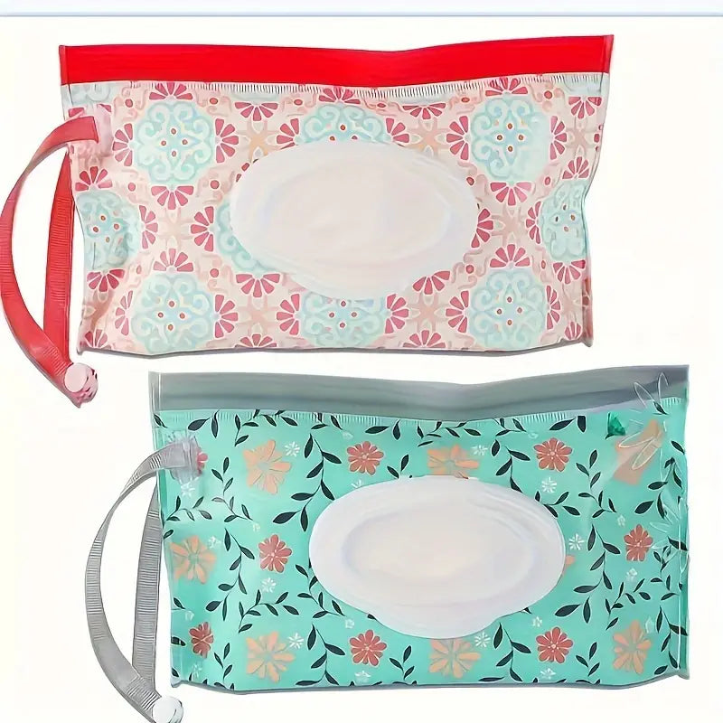 Pochette distributrice lingettes bébé – Étui portable réutilisable avec motifs colorés