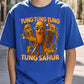 T-shirt Garçon Bleu Amusant – Motif Cartoon 3D Tung Tung Sahur