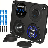 Prise Allume-Cigare 12V avec Double Port USB et Voltmètre