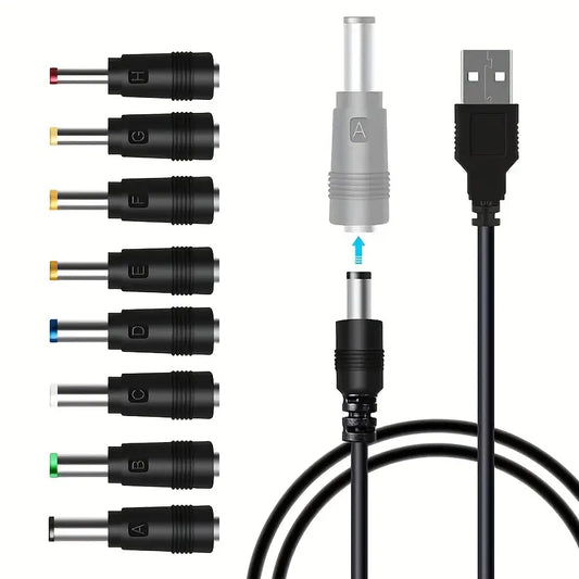 Câble USB avec 10 Embouts d’Adaptateur Universel – Chargeur Polyvalent pour Appareils Électroniques DC 5V