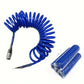 Tuyau Spiral Pneumatique Bleu Haute Pression – Flexible à Air Compressé avec Raccords Rapides pour Applications Industrielles
