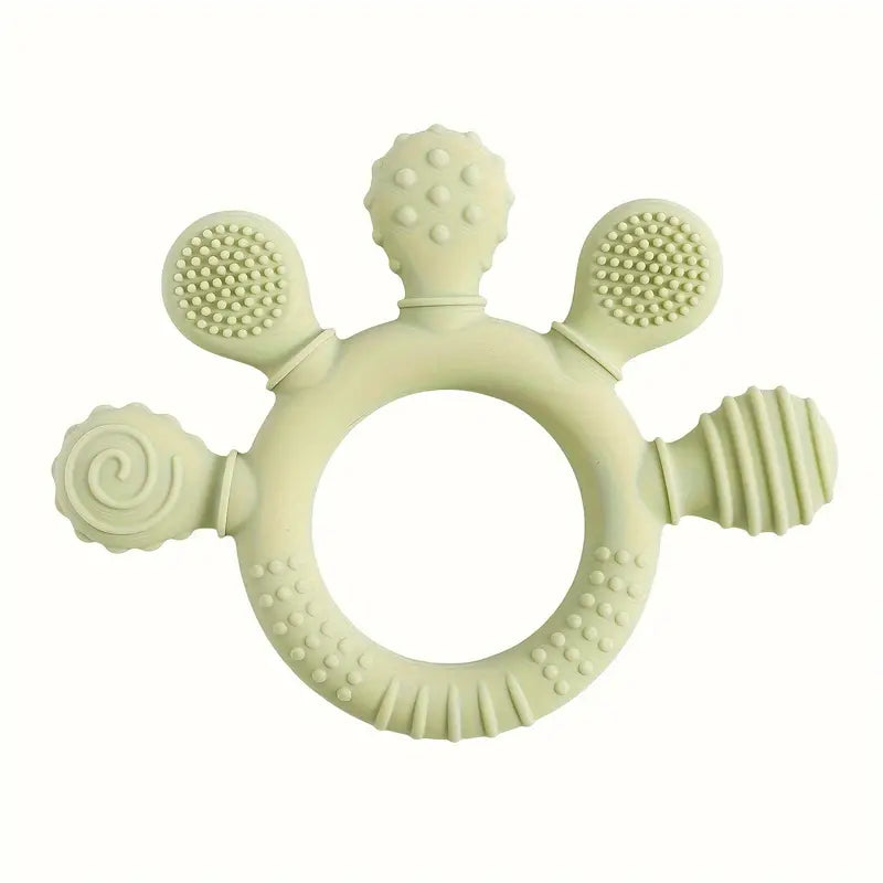 Anneau de Dentition en Silicone Doux – Jouet Bébé Sensoriel pour Soulager les Gencives