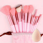 Pack de 12 Pinceaux Maquillage Professionnels – Brosse Teint, Yeux & Lèvres avec Étui Doux
