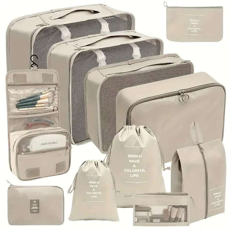 Lot de sacs de rangement voyage 9 pièces Organisateurs pratiques pour valises et vêtements