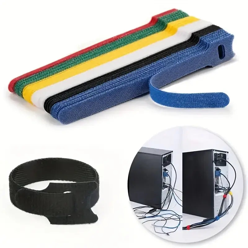 Attaches Velcro Réutilisables – Serre-Câbles Colorés pour Gestion de Fils et Organisation de Bureau
