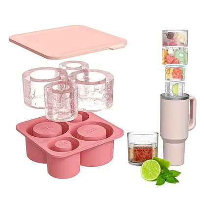 Moule à glaçons cylindriques XXL, coloris Rose
