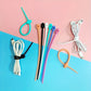 Attaches Câbles Réutilisables en Silicone – Organiseurs Colorés pour Câbles USB, Chargeurs et Écouteurs