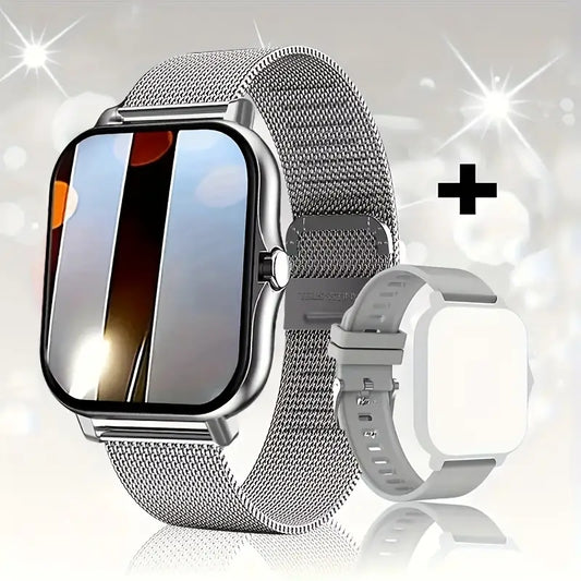 Montre connectée santé avec double bracelet – Suivi fréquence cardiaque, sommeil, sport et bien-être