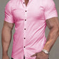 Chemise élégante et décontractée à manches courtes, coloris Rose