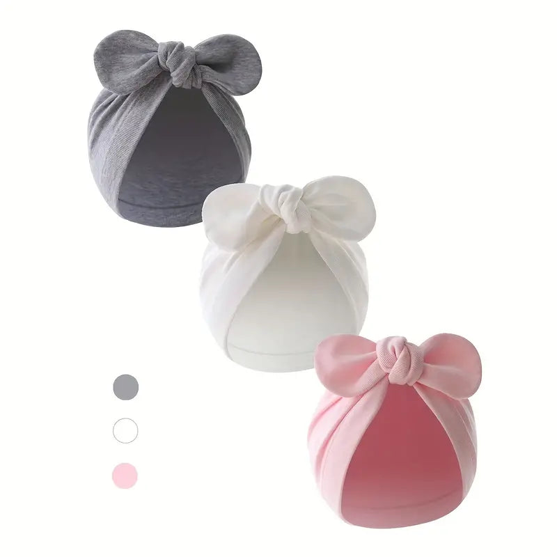 Turban en coton pour bébé – Bonnet doux et respirant avec nœud élégant