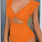 Maillot de bain une pièce tendance à manches volantées et découpe ventre