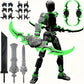 Ensemble Figurine Articulée avec Armes Interchangeables, coloris Noir et vert