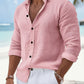 Chemise décontractée unie à boutons pour homme