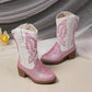Bottes fille western pailletées roses et blanches – Style cowgirl chic