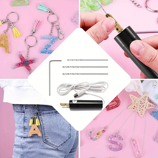 Perceuse Électrique USB pour Bijoux – Mini Foret Portable pour Perles et Créations DIY