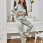 Pyjama Femme Satin Chic – Ensemble Long avec Chemise Boutonnée & Pantalon Fluide, Lingerie de Nuit Élégante et Confortable
