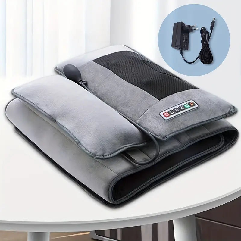 Tapis de Massage Électrique Chauffant Corps Complet – Relaxation Vibrante avec Télécommande