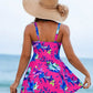 Tankini femme floral avec short intégré – Confort et style pour toutes vos baignades