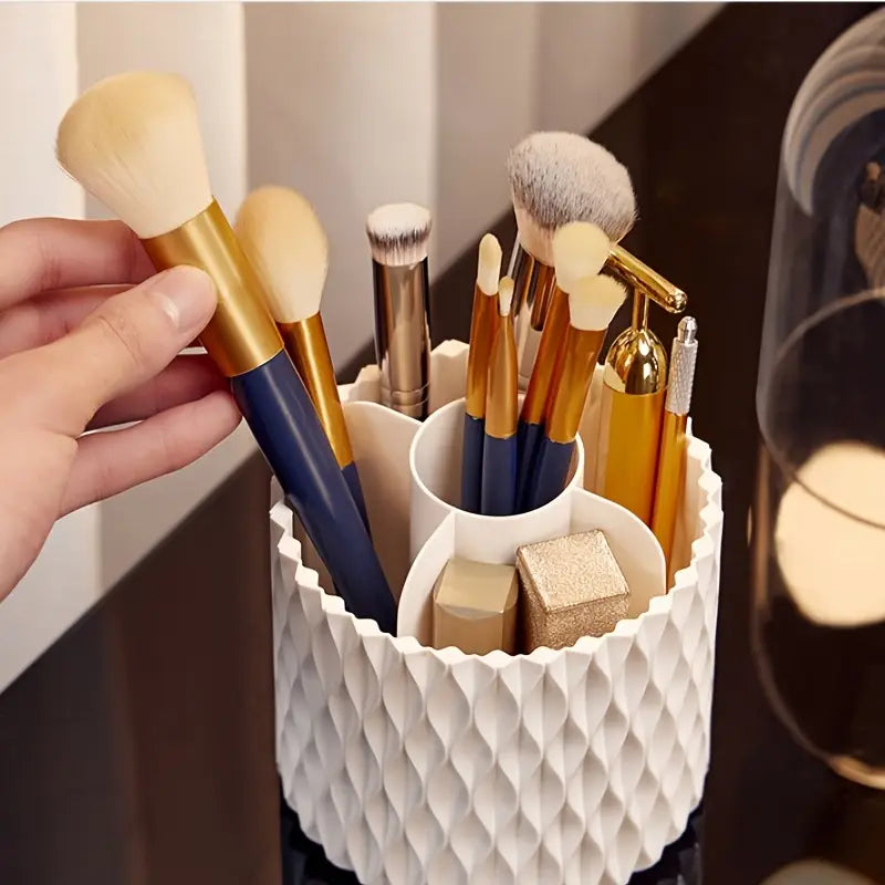 Organisateur de Maquillage avec Couvercle Transparent – Boîte de Rangement Pinceaux et Cosmétiques Élégante et Anti-Poussière