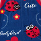 obe Bébé Fille en Jean Imprimé Coccinelle – Tenue Mignonne et Colorée