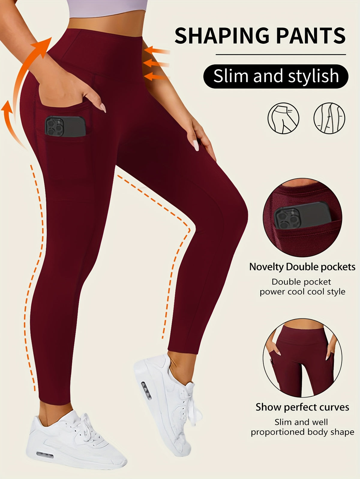 Leggings de yoga poche à ligne ciblée pour un développement sans complexe