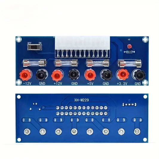 Carte d’Alimentation ATX vers Banc d’Essai – Module Adaptateur PSU avec Bornes de Sortie et Fusibles de Protection