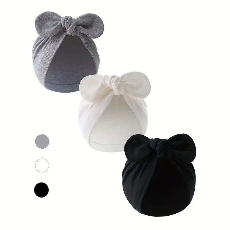 Turban en coton pour bébé – Bonnet doux et respirant avec nœud élégant
