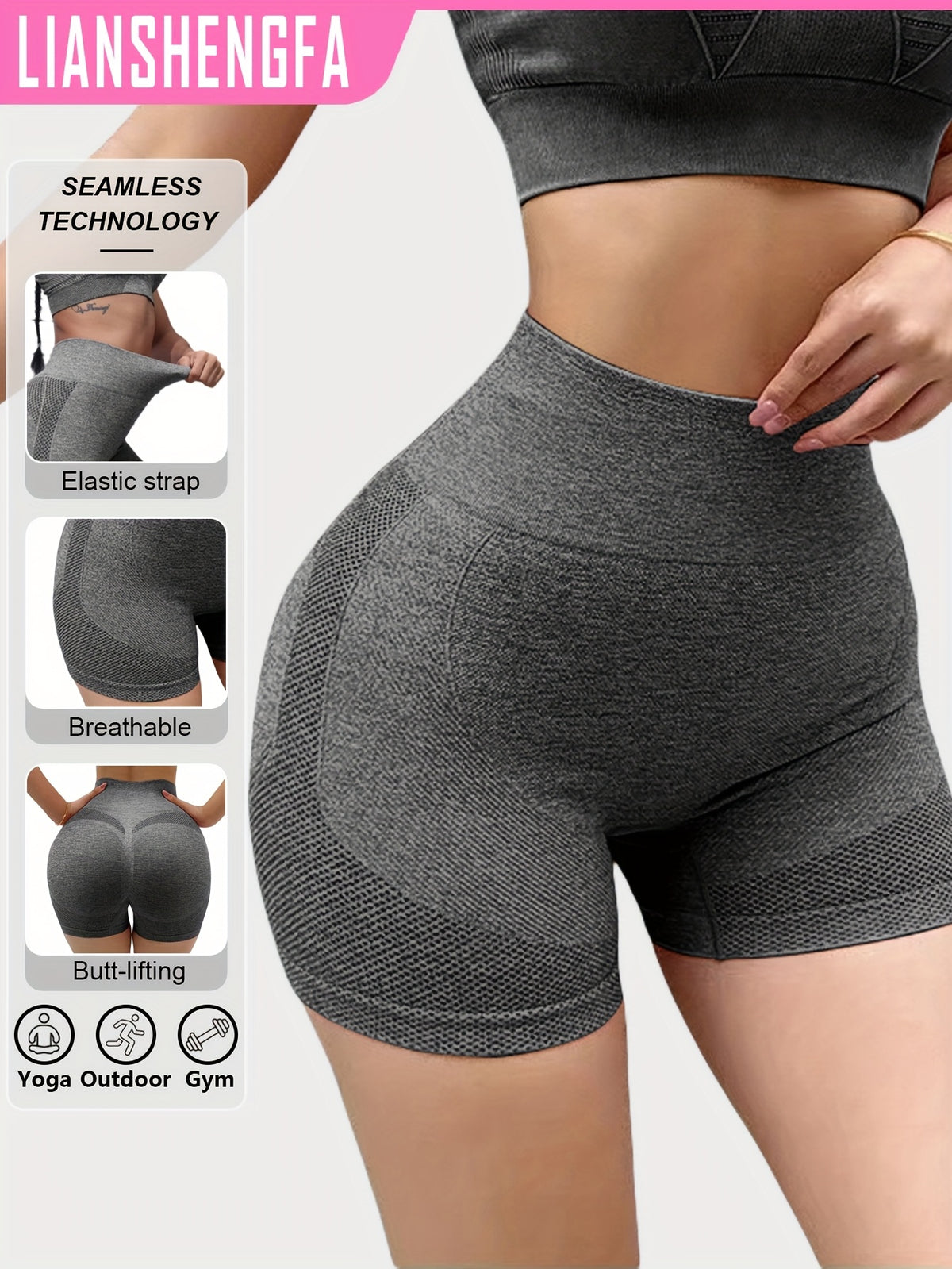 Leggings de Yoga Sans Couture Taille Haute Effet Remonte-Fesses