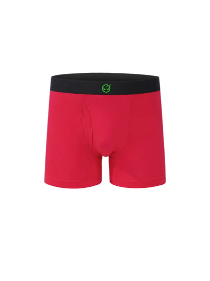 Boxer Enfant Rouge Confortable – Sous-Vêtement Garçon Ceinture Élastique Noire
