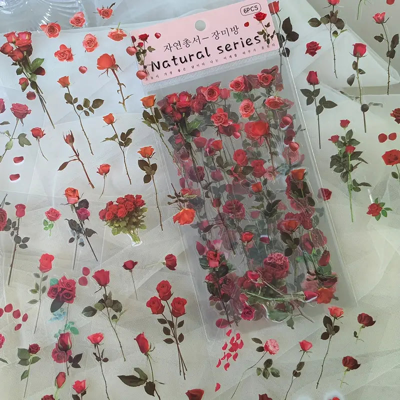 Stickers Fleurs Marguerites – Autocollants Transparents Naturels pour Papeterie, Scrapbooking, Journaling et DIY