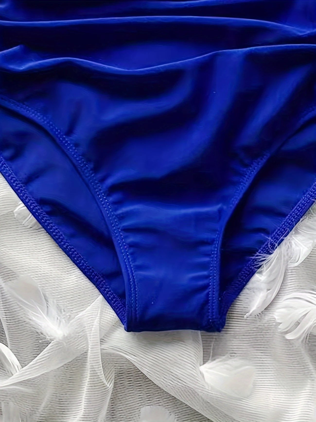 Bas de Bikini Femme Taille Haute Froncée – Effet Ventre Plat, Confort & Élégance