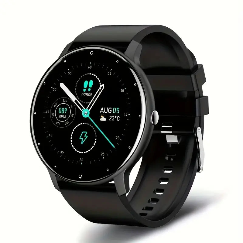 Montre connectée femme élégante – Bracelet silicone et écran tactile multifonction